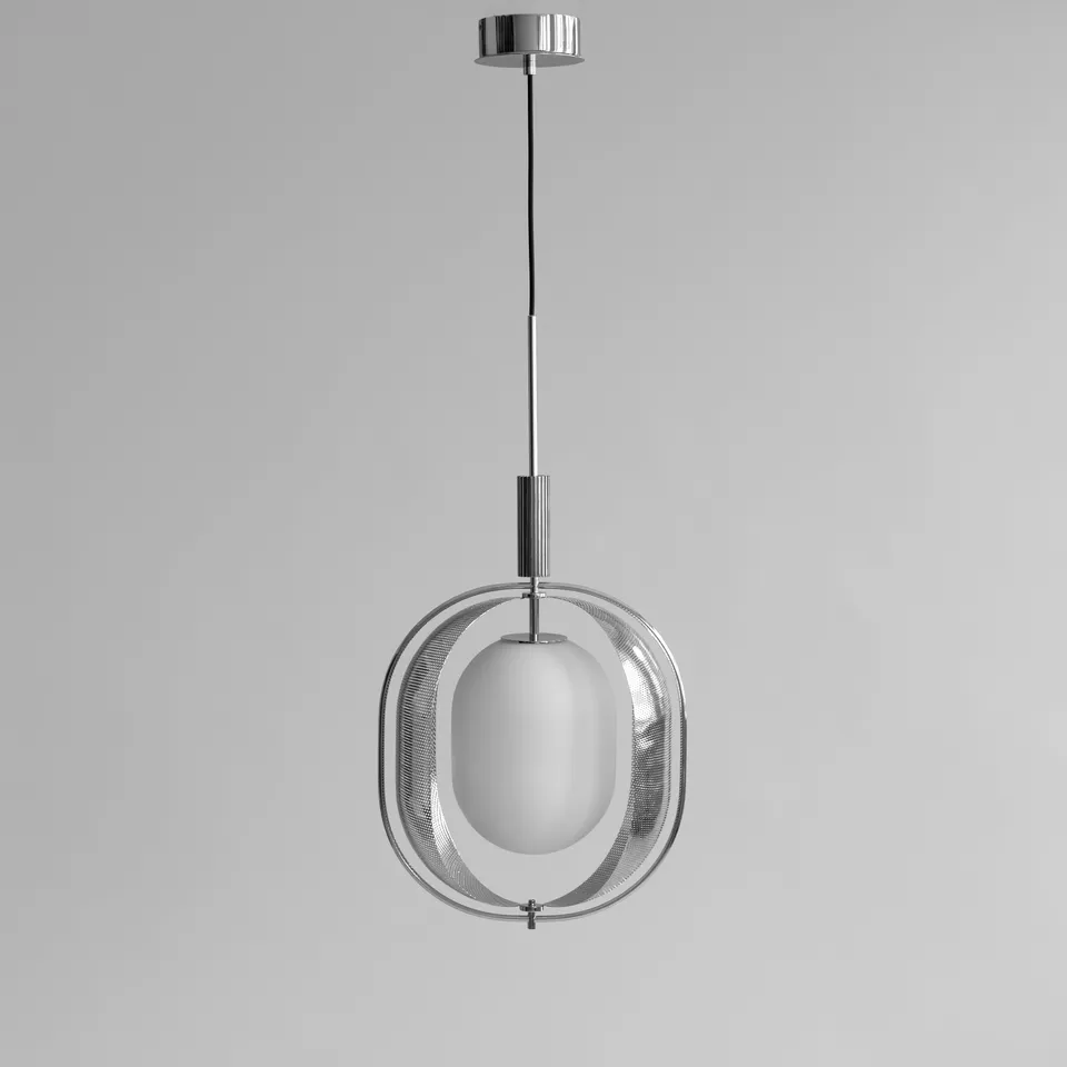 101-copenhagen-pearl-pendelleuchte-chrom-opalglas image 1