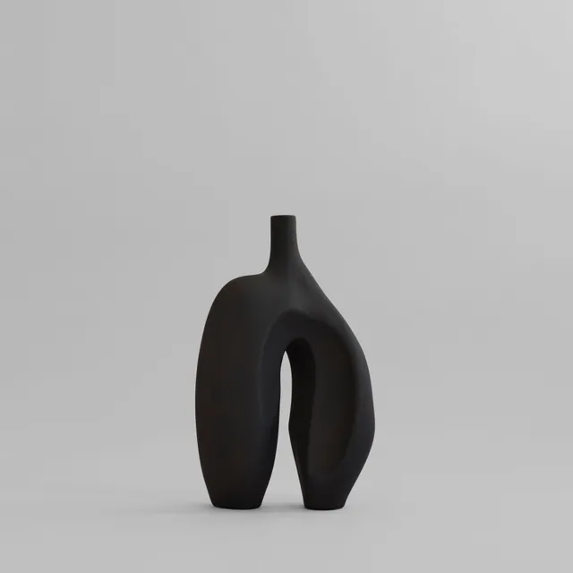 101-copenhagen-ni-vase-medio-kaffeebraune-keramikvase image 1