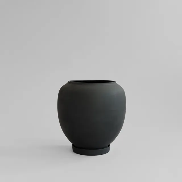 101-copenhagen-sunao-blumentopf-big-schwarz-keramik image 1