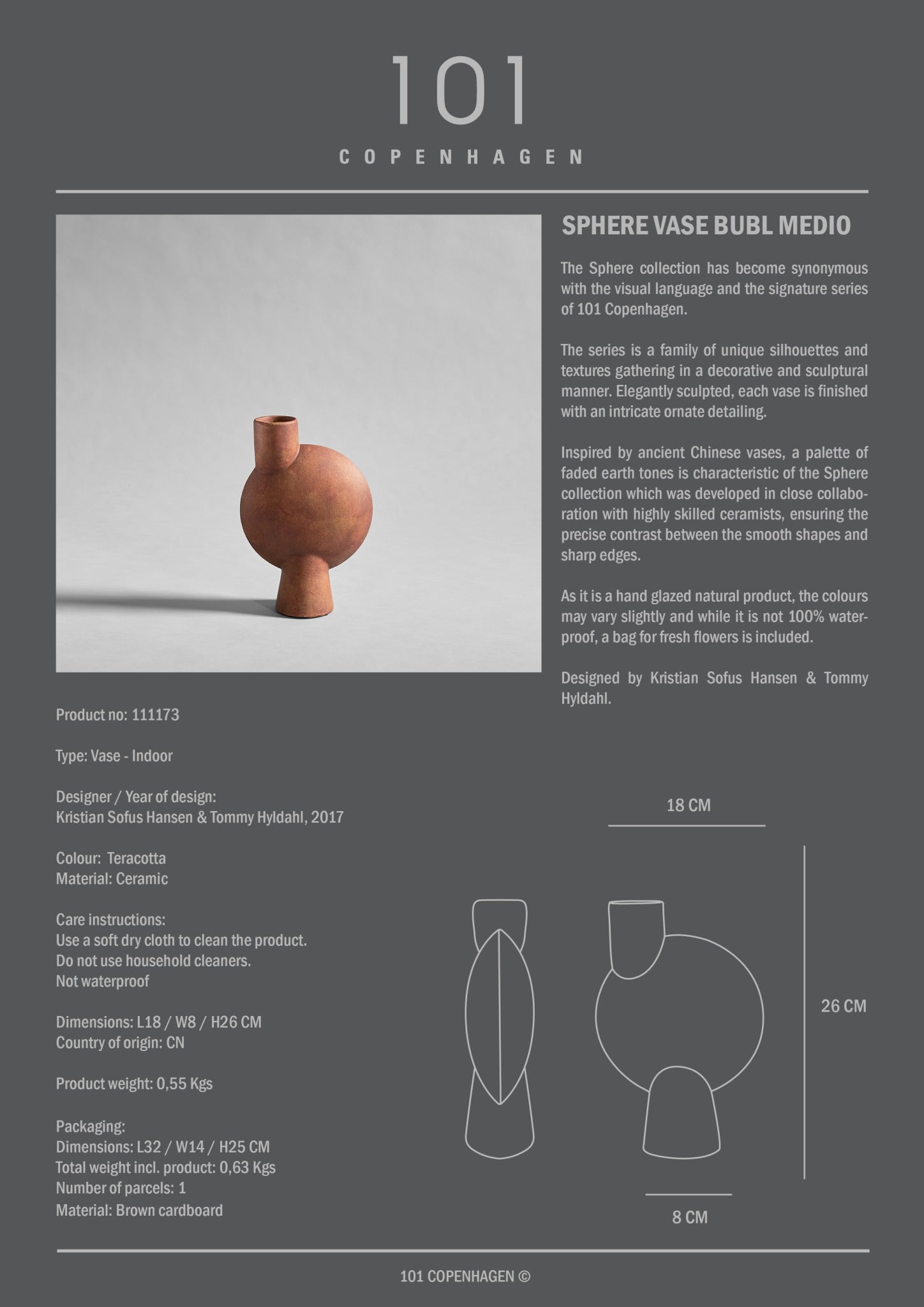 101-copenhagen-sphere-bubl-medio-vase-terracotta-keramik image 5