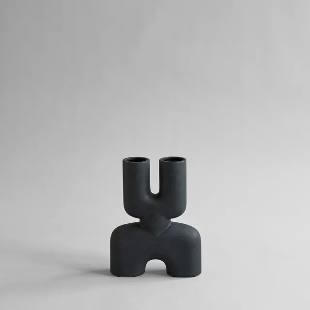 101-copenhagen-cobra-double-mini-blumenvase-schwarz-keramik image 1