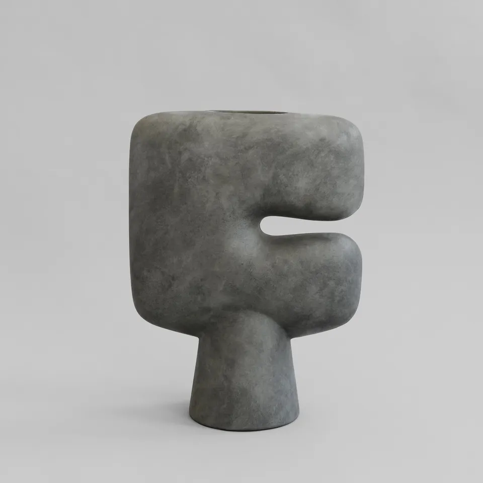 101-copenhagen-tribal-vase-big-keramik-dunkelgrau-45-cm image 1