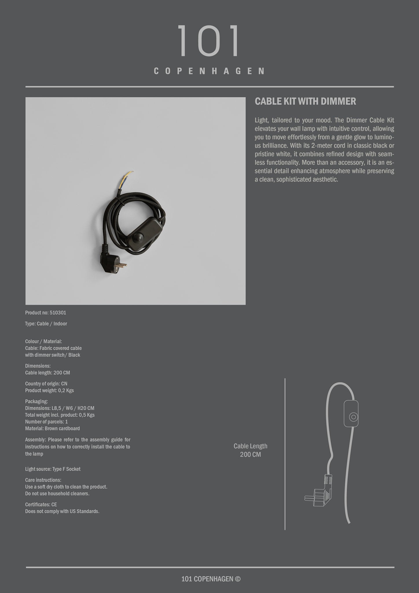 101-copenhagen-parts-kabelset-dimmer-schwarz-2m image 3