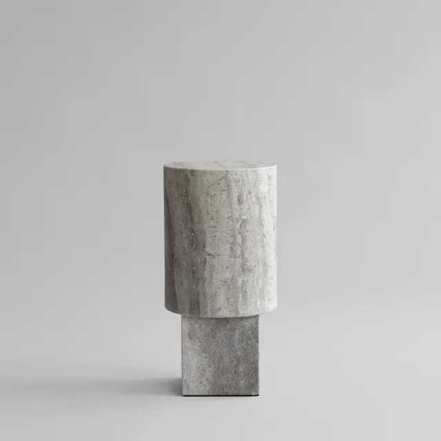 101-copenhagen-column-beistelltisch-silver-travertin-stein image 1