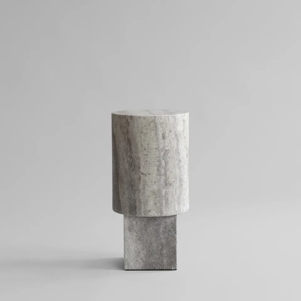 101-copenhagen-column-beistelltisch-silver-travertin-stein image 1