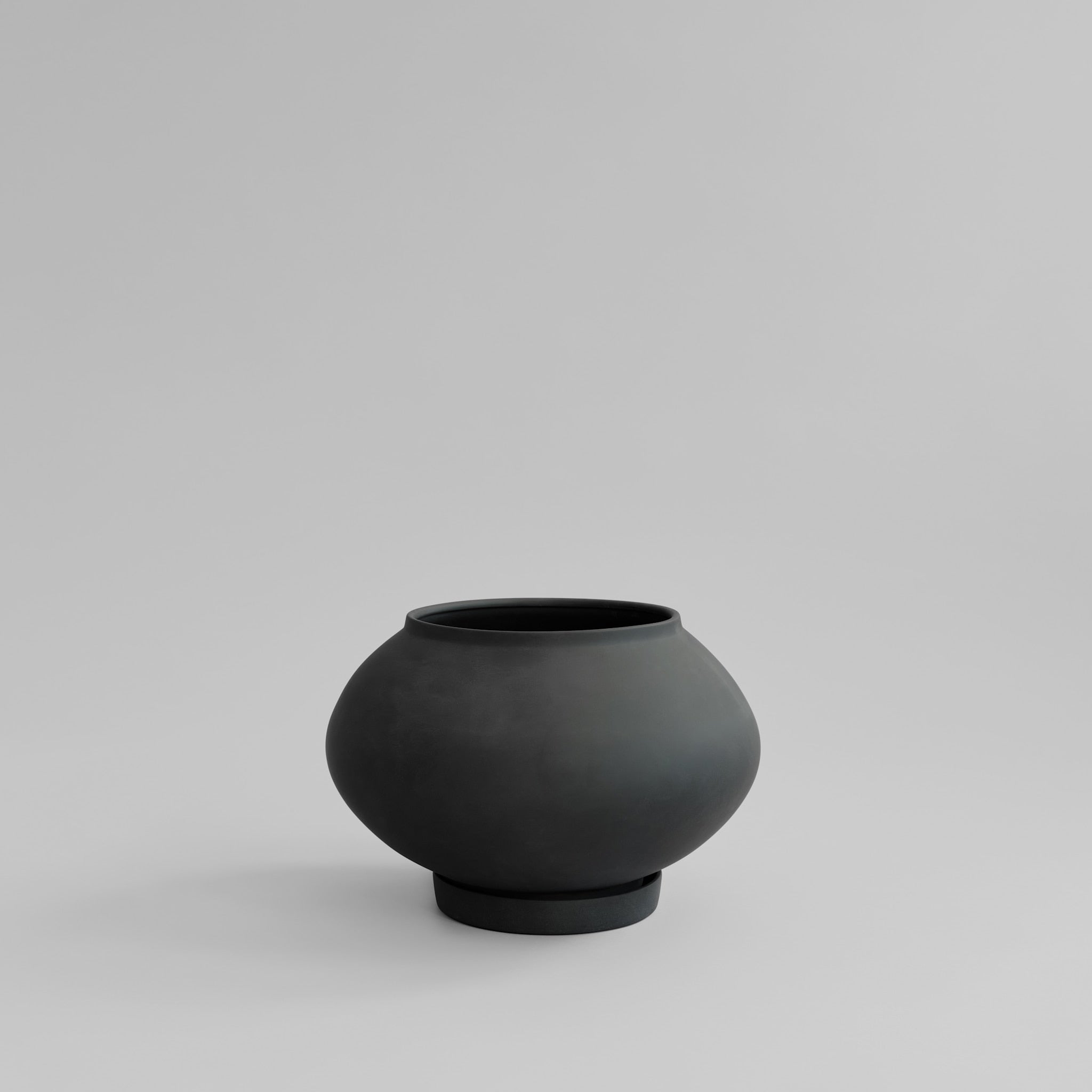 101-copenhagen-sunao-blumentopf-fat-medio-schwarz-keramik image 1