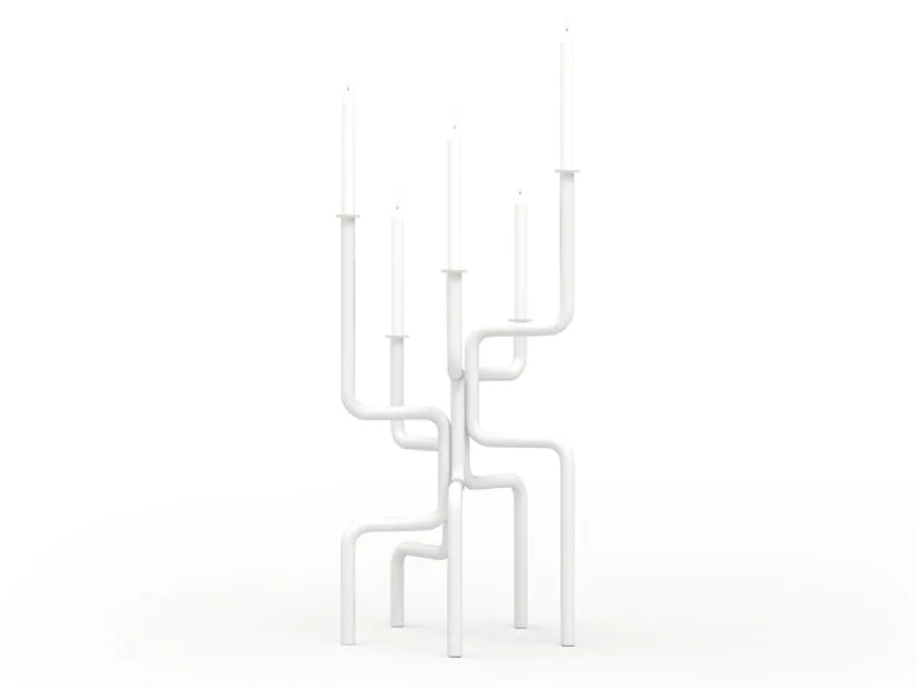 frederik-roij-walk-of-flame-kandelaber-boden-5-armig-stahl image 1
