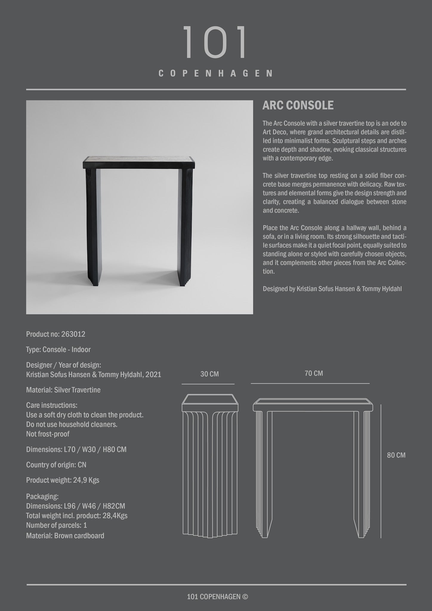 101-copenhagen-arc-console-konsole-silver-travertine image 6