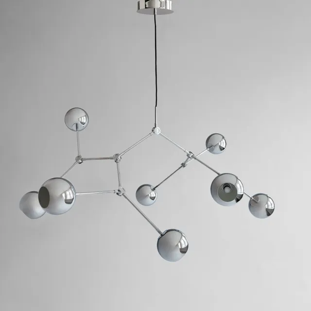 101-copenhagen-drop-chandelier-globe-kronleuchter-chrome-5m image 1