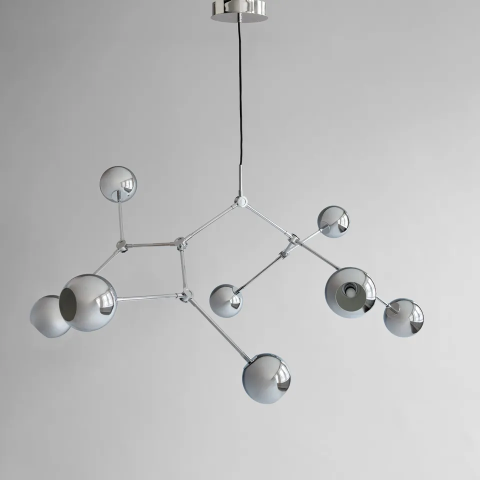 101-copenhagen-drop-chandelier-globe-kronleuchter-chrome-5m image 1