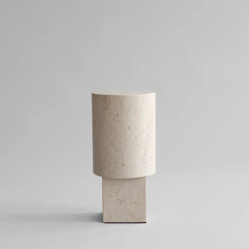 101-copenhagen-column-beistelltisch-limestone-kalkstein image 1