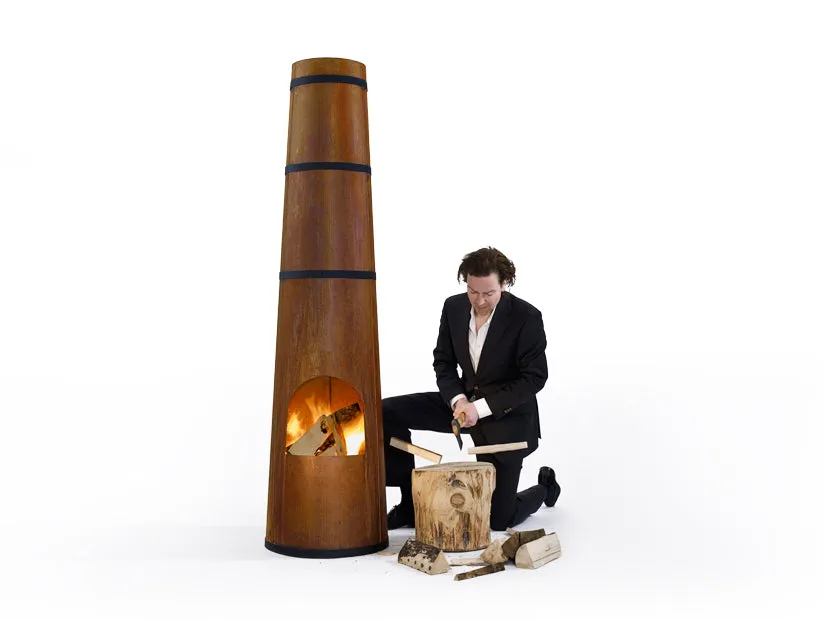 frederik-roij-smokestack-gartenkamin-cortenstahl image 1