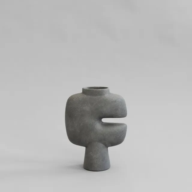 101-copenhagen-tribal-vase-medio-dark-grey-keramik image 1