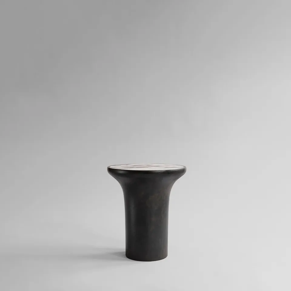 101-copenhagen-trumpet-table-tall-beistelltisch-calacatta-marmor image 1