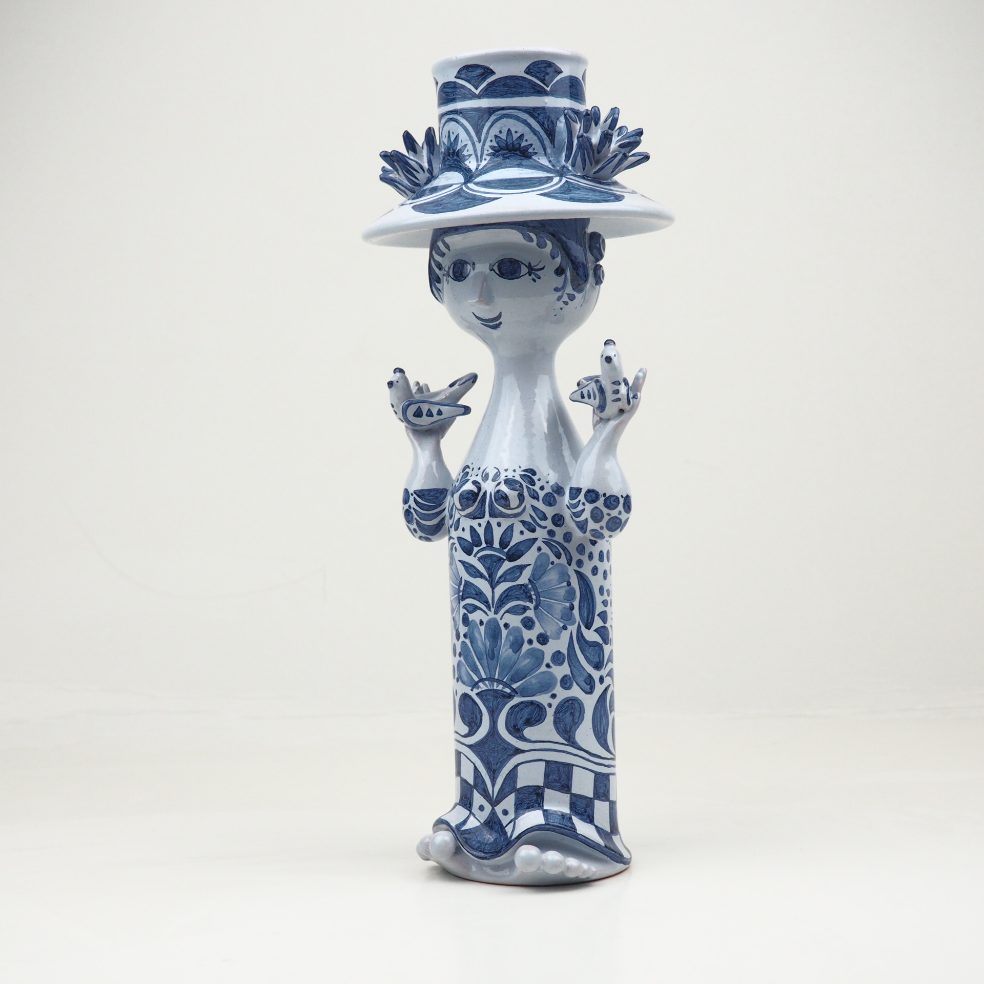bj-rn-wiinblad-figurer-pige-med-fugle-m-dchen-figur-porzellan image 1