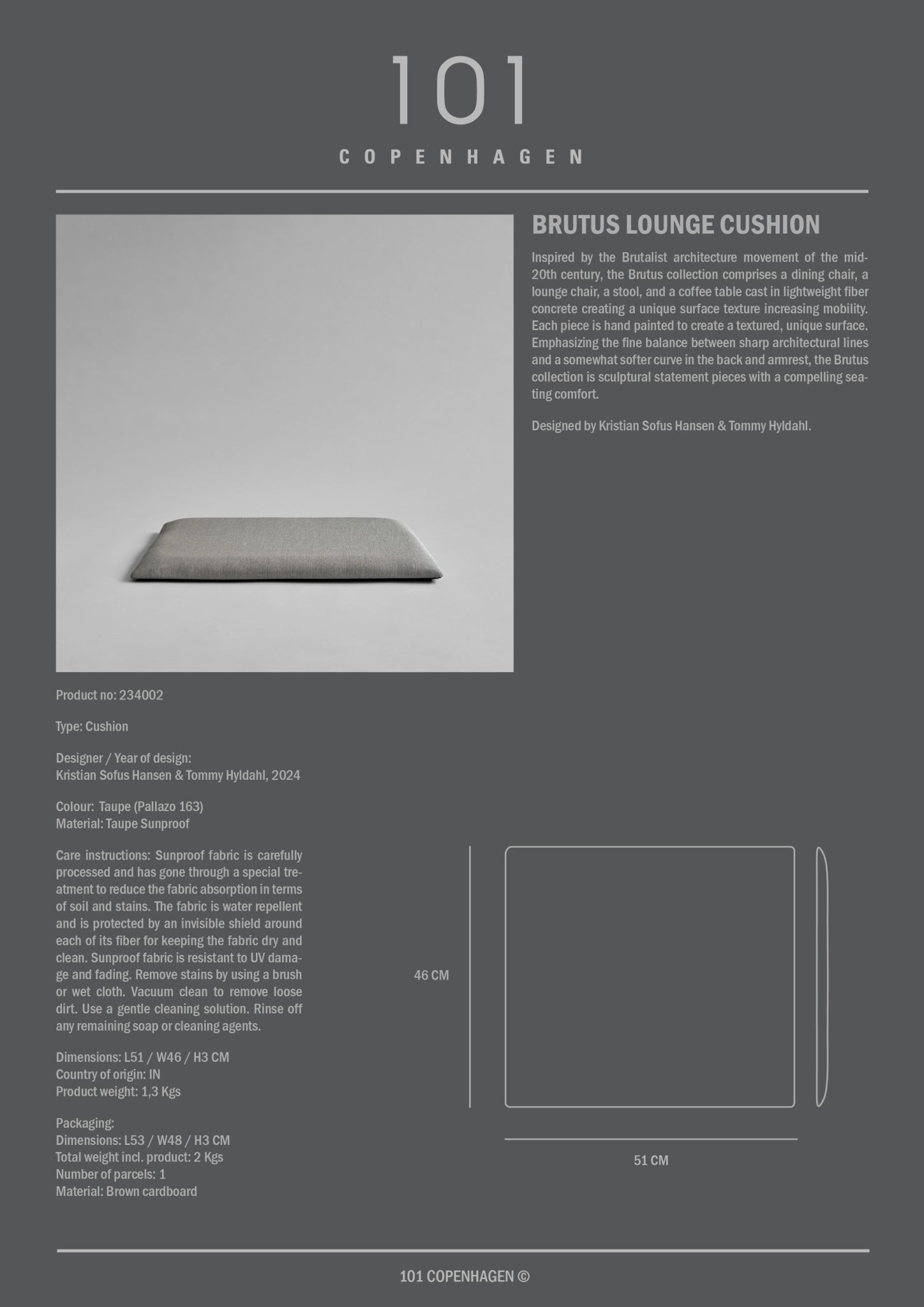 101-copenhagen-brutus-lounge-cushion-taupe-sitzkissen image 3