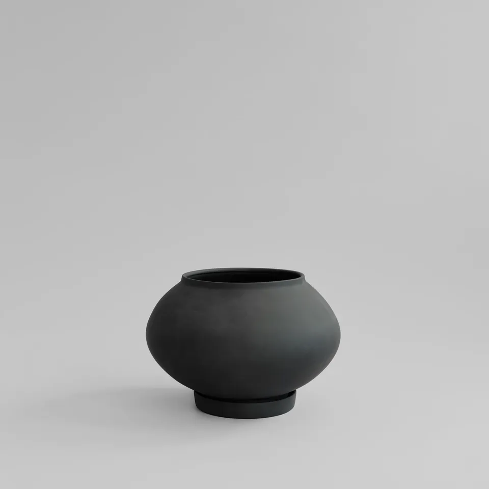 101-copenhagen-sunao-blumentopf-fat-medio-schwarz-keramik image 1