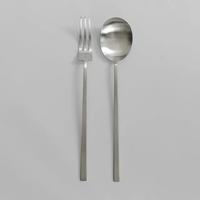 101-copenhagen-kogei-salatbesteck-brushed-steel-2-teilig image 1