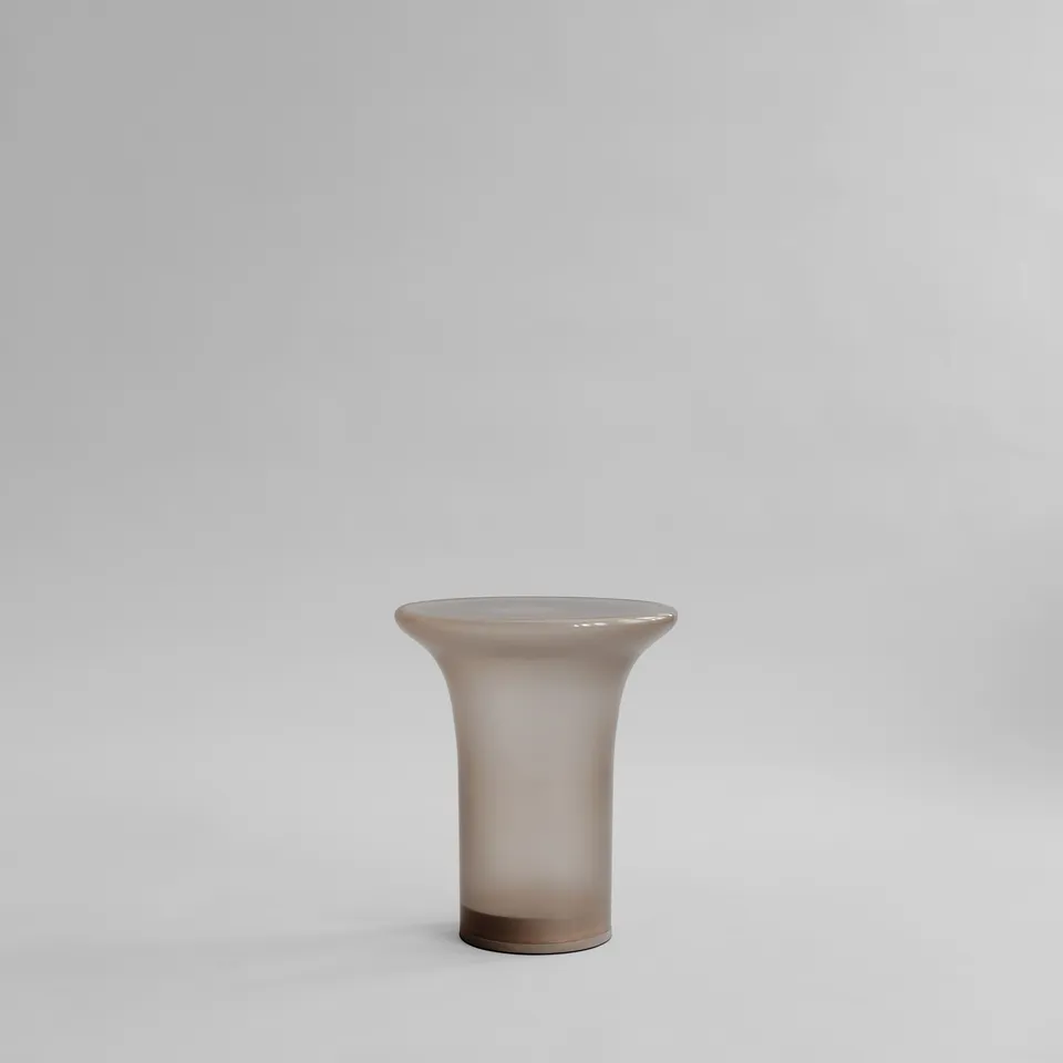 101-copenhagen-trumpet-table-tall-glastisch-smoked-desert-rund image 1
