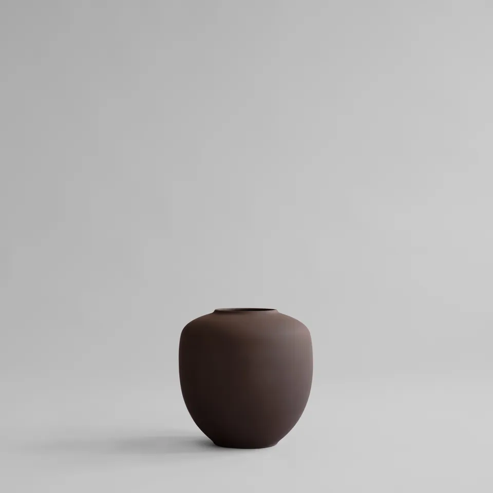 101-copenhagen-sunao-vase-medio-chocolate-brown image 1